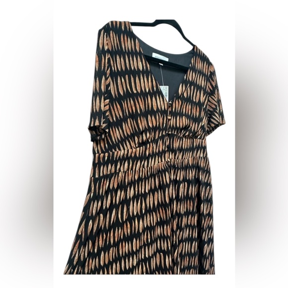 NEW PENN Addition Elle Woven Printed Dress with Short Sleeves 1X - Picture 7 of 11